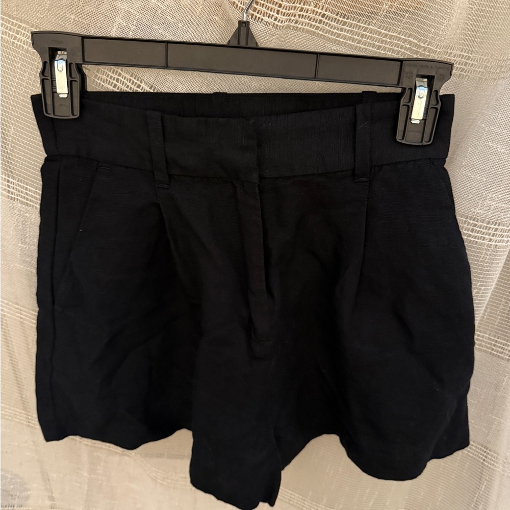 H&M Black High Waist Structured Shorts